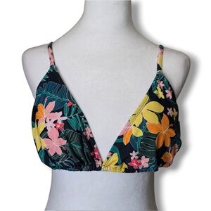 Old Navy Black Hibiscus Bikini Top - Size XL